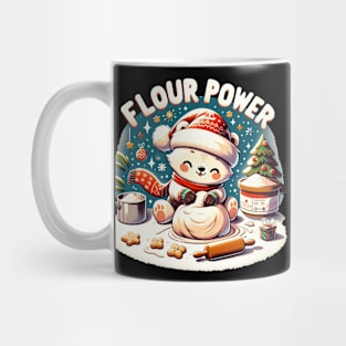 Flour Power Kawaii Christmas Polar Bear Baking Mug